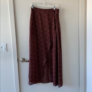 Long flowy patterned skirt